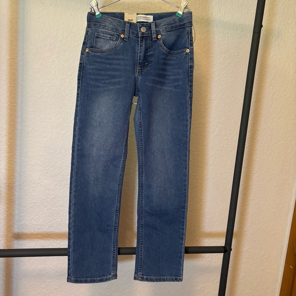 Levi's Performance 514 Straight Boys Size 10 Reg Medium Wash Denim Jeans 25x26 - Picture 4 of 8